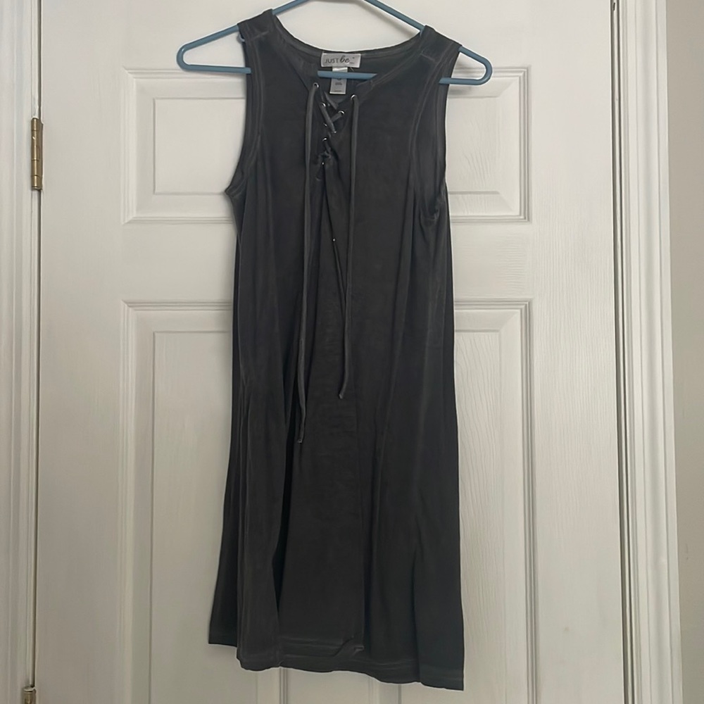 Dress with v neck cross top